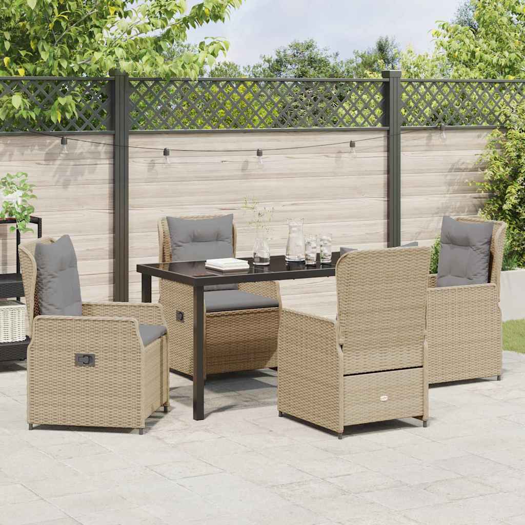 Set da Pranzo per Giardino 5 pcs Beige polyrattan - homemem39
