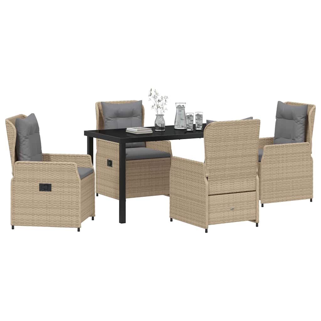 Set da Pranzo per Giardino 5 pcs Beige polyrattan - homemem39