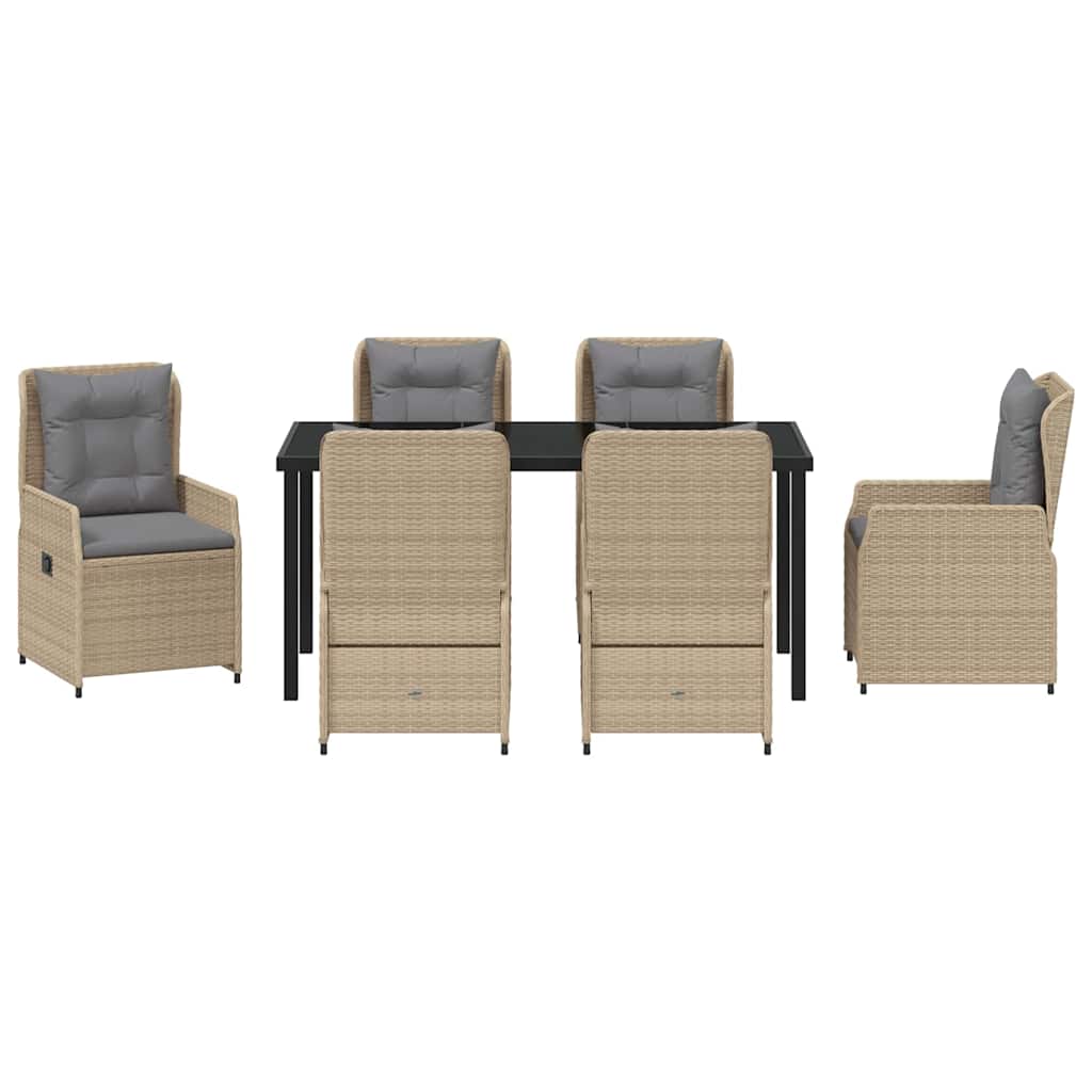 Set da Pranzo per Giardino 7 pcs Beige polyrattan - homemem39