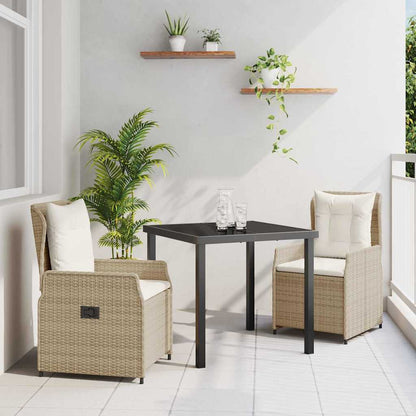 Set da Pranzo per Giardino 3 pcs Beige polyrattan - homemem39