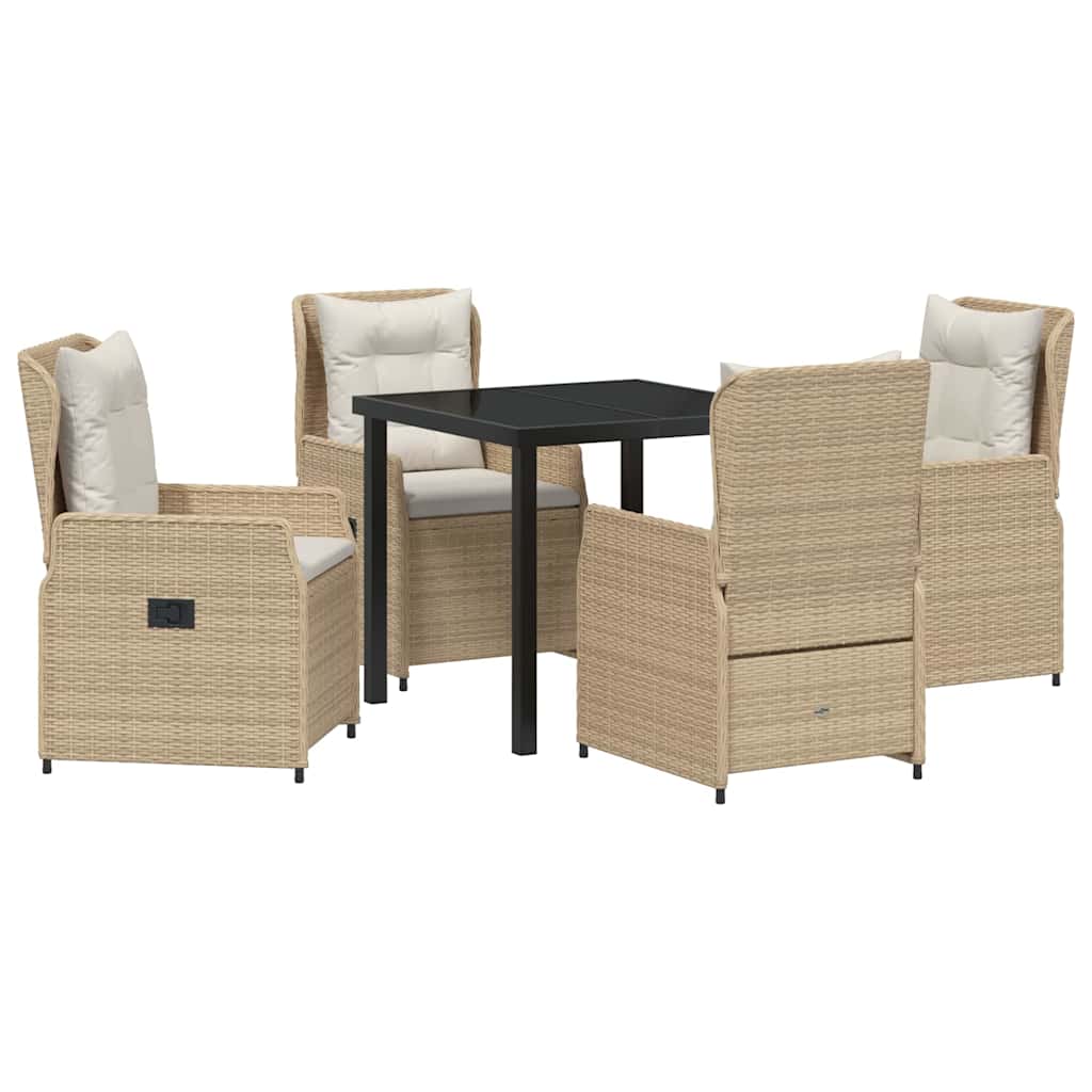 Set da Pranzo per Giardino 5 pcs Beige polyrattan - homemem39