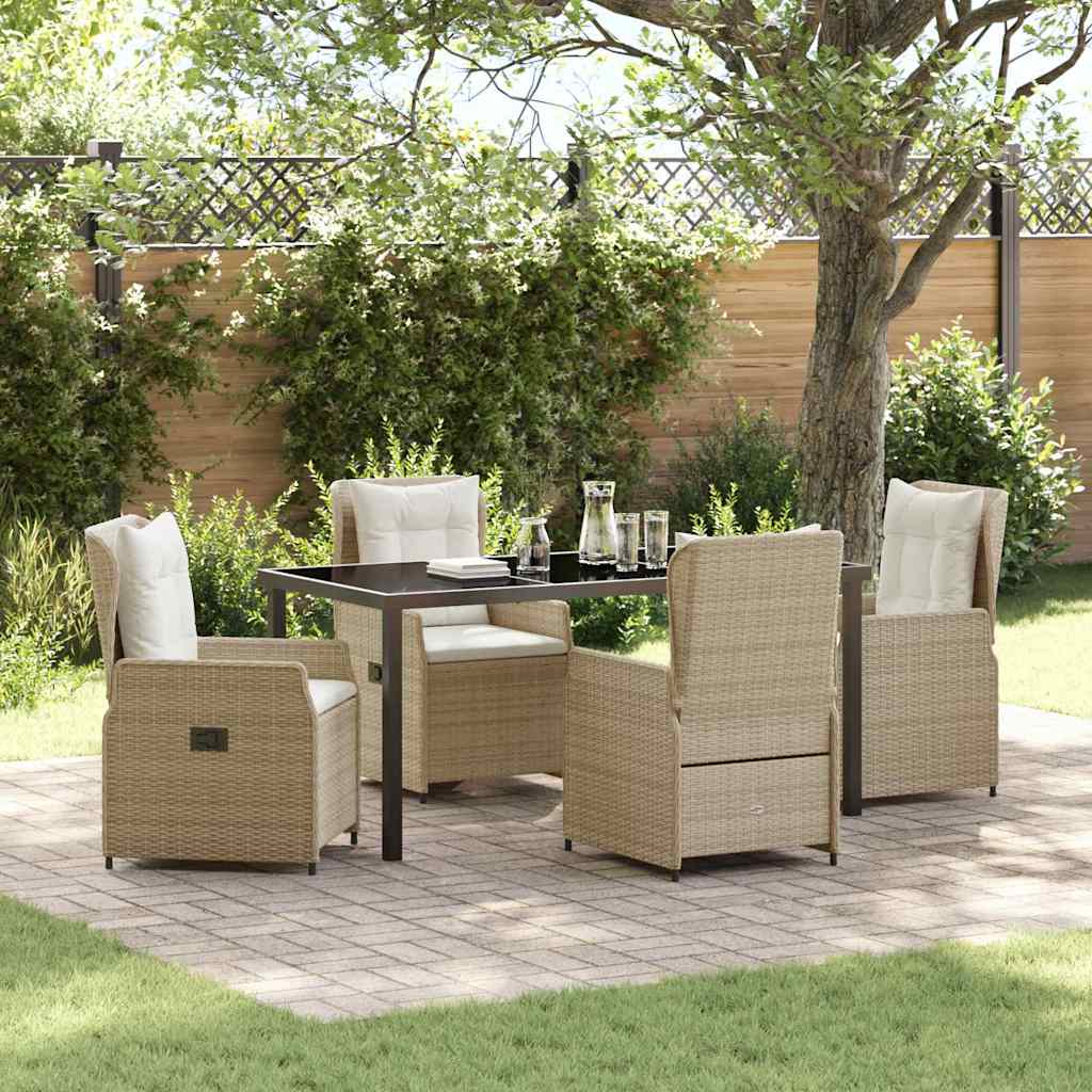 Set da Pranzo per Giardino 5 pcs Beige polyrattan - homemem39
