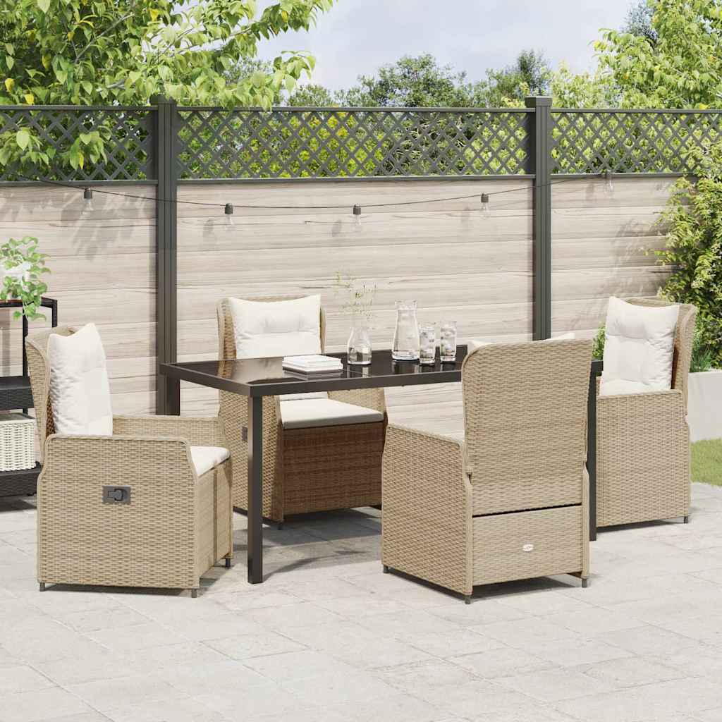 Set da Pranzo per Giardino 5 pcs Beige polyrattan - homemem39