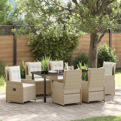 Set da Pranzo per Giardino 7 pcs Beige e Grigio Chiaro