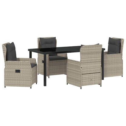 Set da Pranzo per Giardino 5 pcs Grigio chiaro polyrattan - homemem39