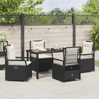 Set da Pranzo per Giardino 5 pcs Nero polyrattan - homemem39