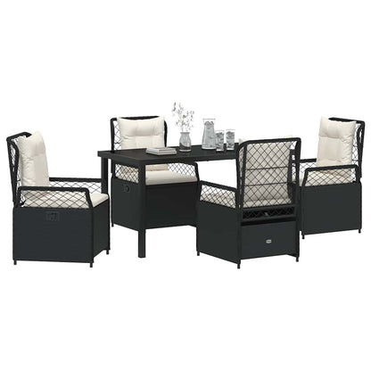 Set da Pranzo per Giardino 5 pcs Nero polyrattan - homemem39
