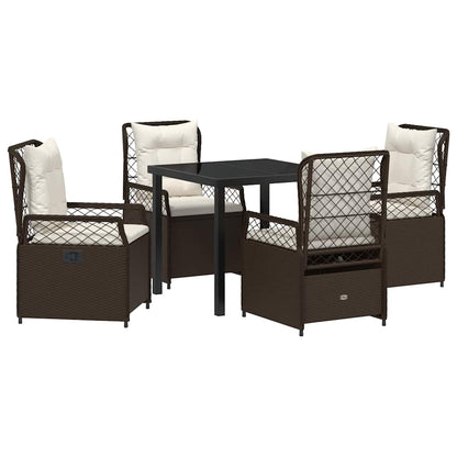 Set da Pranzo per Giardino 5 pcs Marrone polyrattan - homemem39