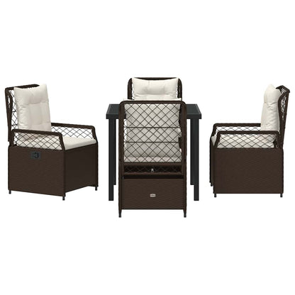 Set da Pranzo per Giardino 5 pcs Marrone polyrattan - homemem39