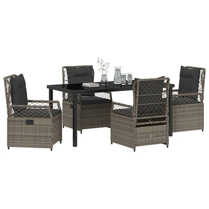 Set da Pranzo per Giardino 5 pcs Grigio polyrattan - homemem39