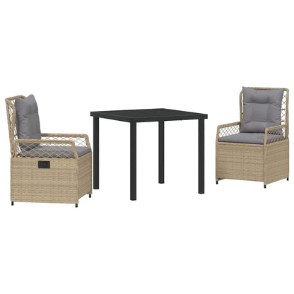 Set da Pranzo per Giardino 3 pcs Beige polyrattan - homemem39