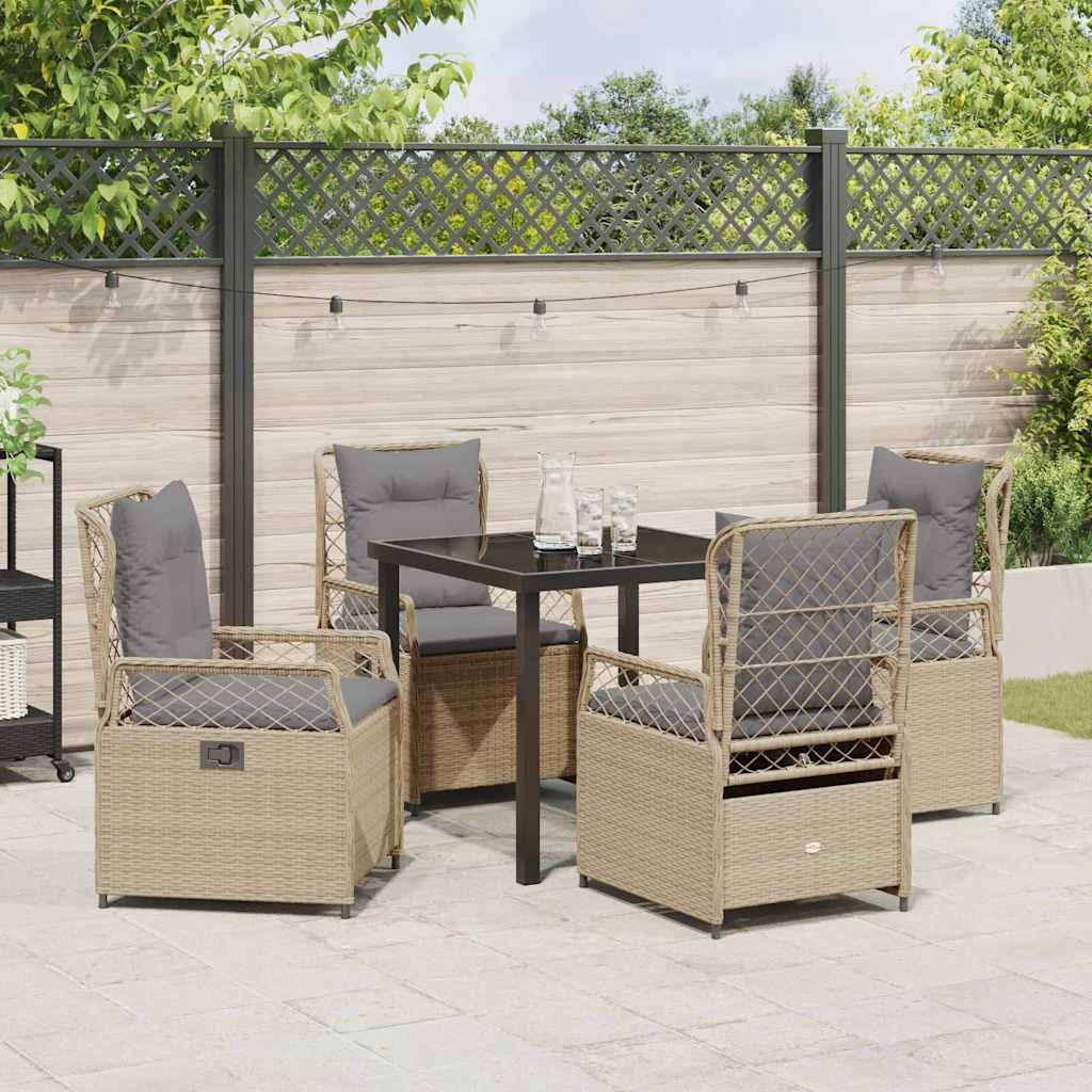 Set da Pranzo per Giardino 5 pcs Beige polyrattan - homemem39