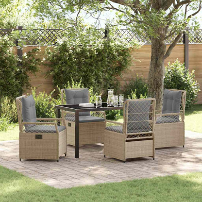 Set da Pranzo per Giardino 5 pcs Beige polyrattan - homemem39