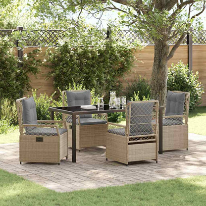Set da Pranzo per Giardino 5 pcs Beige polyrattan - homemem39