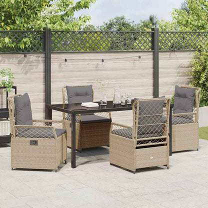 Set da Pranzo per Giardino 5 pcs Beige polyrattan - homemem39