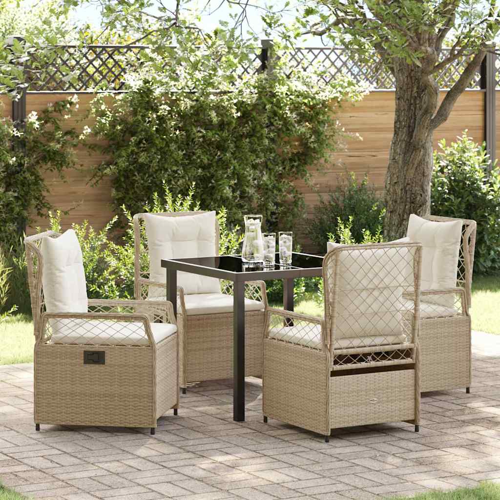 Set da Pranzo per Giardino 5 pcs Beige polyrattan - homemem39