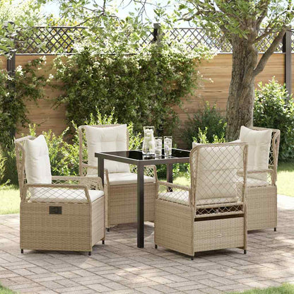 Set da Pranzo per Giardino 5 pcs Beige polyrattan - homemem39
