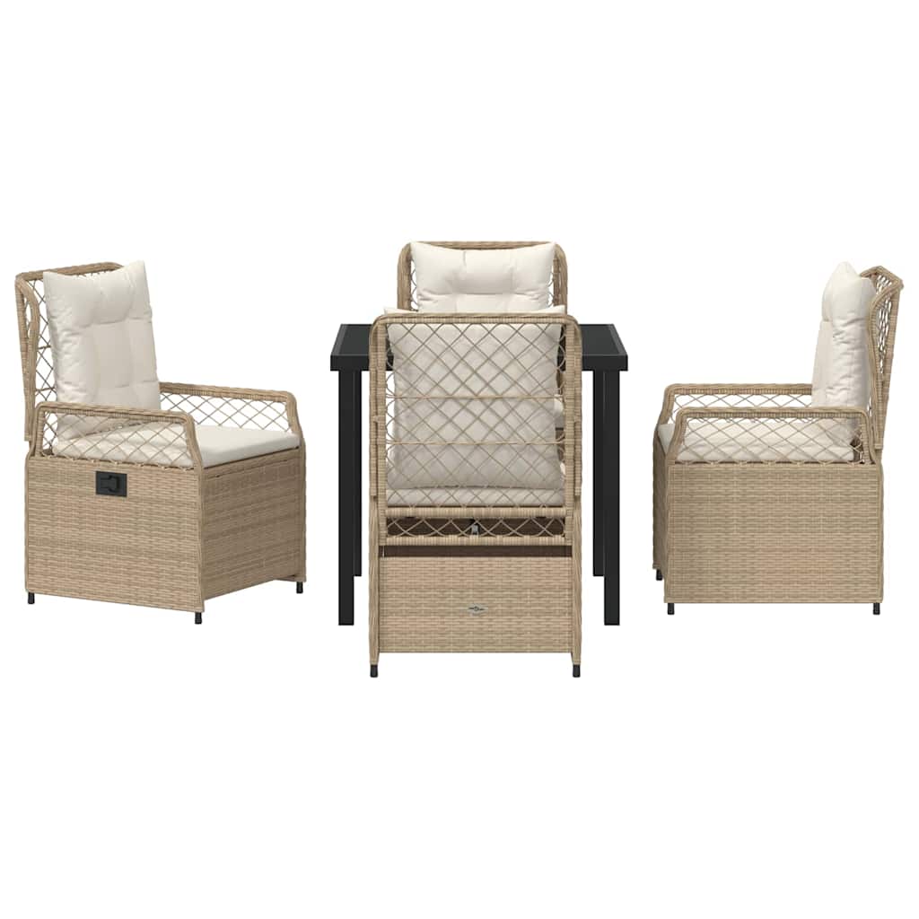 Set da Pranzo per Giardino 5 pcs Beige polyrattan - homemem39