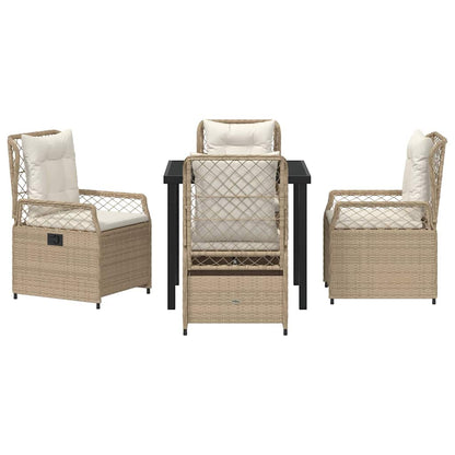 Set da Pranzo per Giardino 5 pcs Beige polyrattan - homemem39