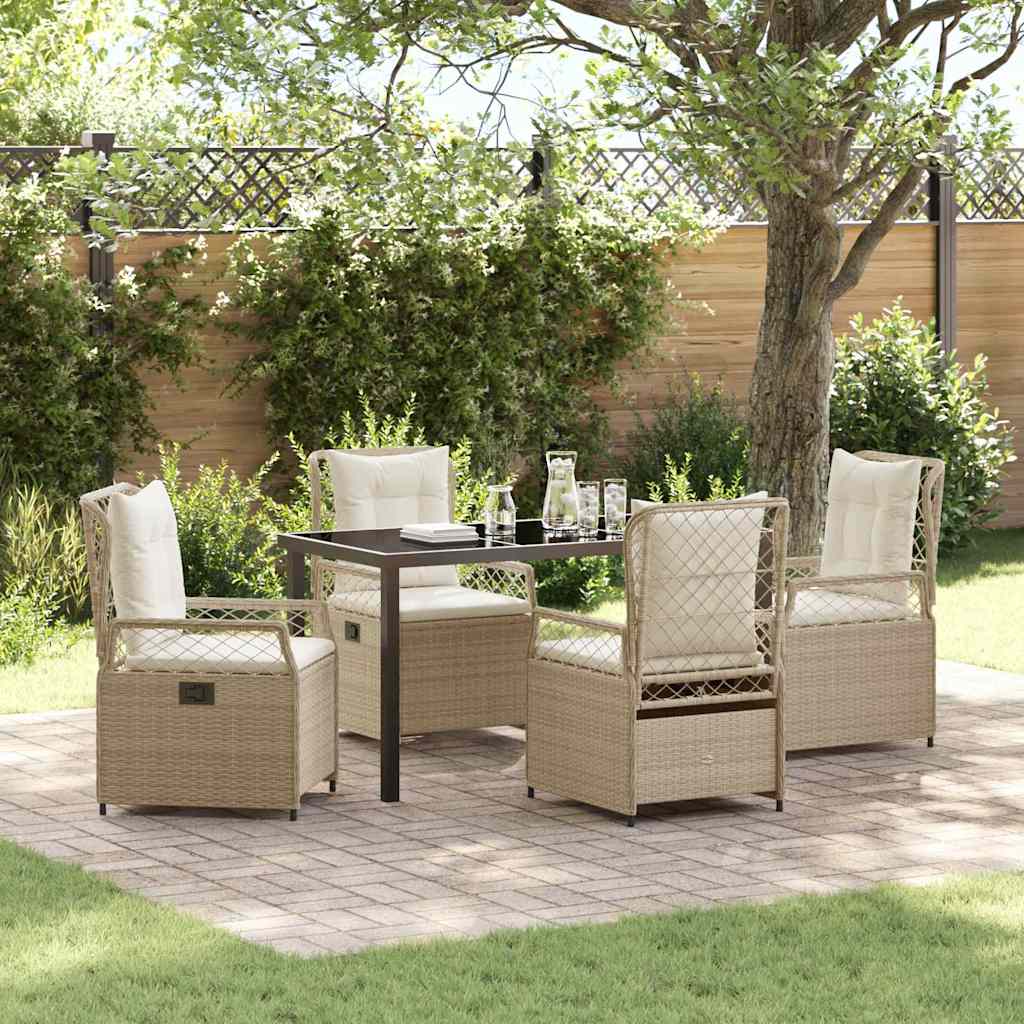 Set da Pranzo per Giardino 5 pcs Beige polyrattan - homemem39