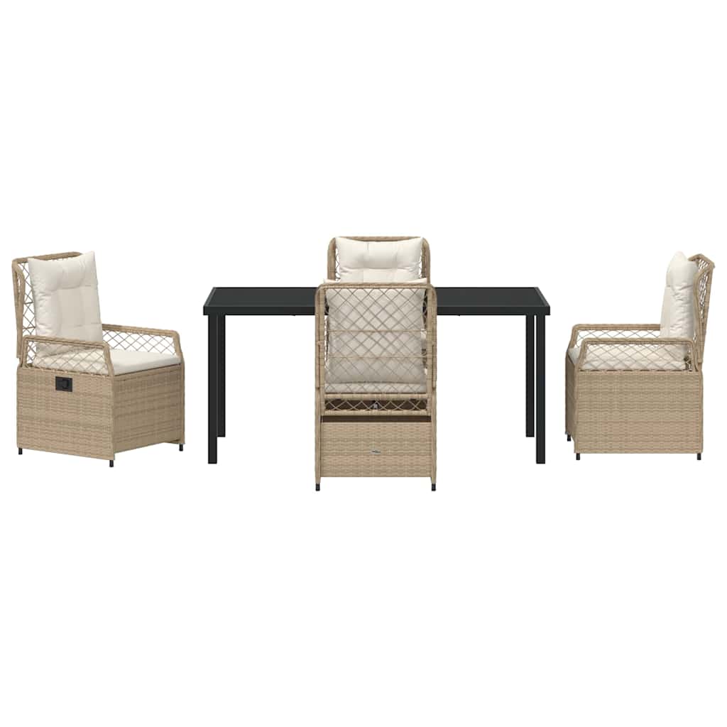 Set da Pranzo per Giardino 5 pcs Beige polyrattan - homemem39