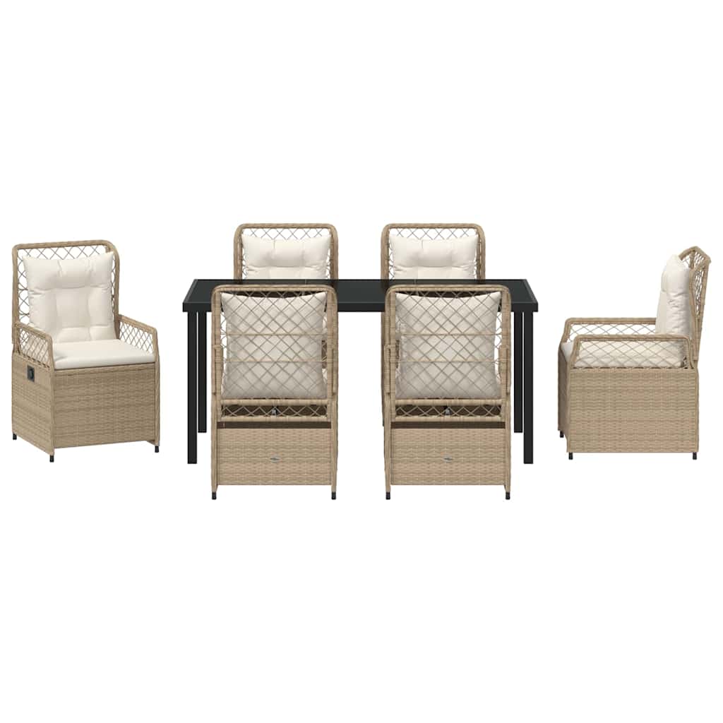 Set da Pranzo per Giardino 7 pcs Beige polyrattan - homemem39
