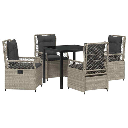 Set da Pranzo per Giardino 5 pcs Grigio chiaro polyrattan - homemem39