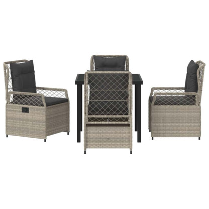 Set da Pranzo per Giardino 5 pcs Grigio chiaro polyrattan - homemem39