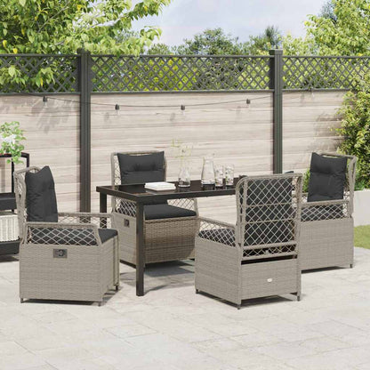 Set da Pranzo per Giardino 5 pcs Grigio chiaro polyrattan - homemem39