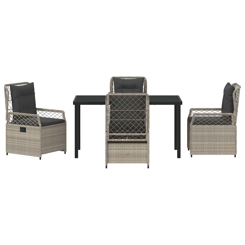 Set da Pranzo per Giardino 5 pcs Grigio chiaro polyrattan - homemem39