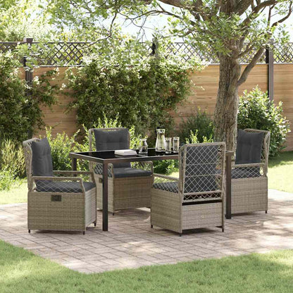 Set da Pranzo per Giardino 5 pcs Grigio chiaro polyrattan - homemem39