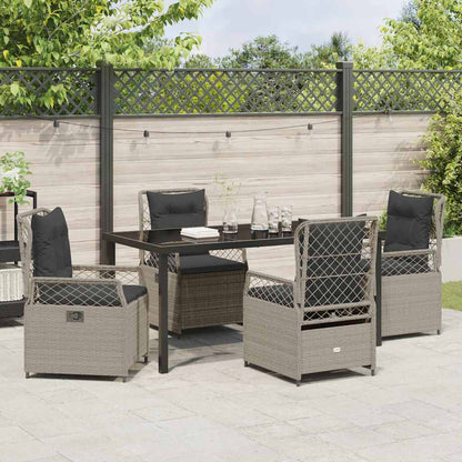 Set da Pranzo per Giardino 5 pcs Grigio chiaro polyrattan - homemem39