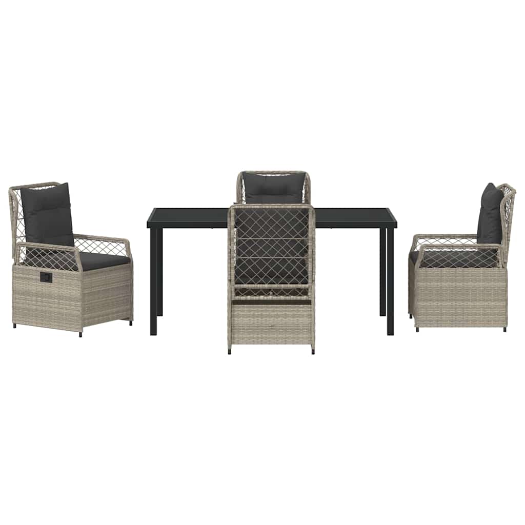 Set da Pranzo per Giardino 5 pcs Grigio chiaro polyrattan - homemem39