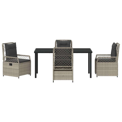 Set da Pranzo per Giardino 5 pcs Grigio chiaro polyrattan - homemem39