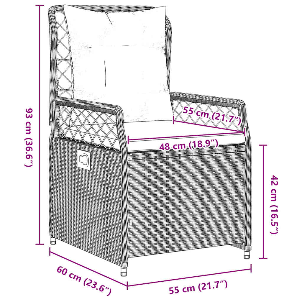 Set da Pranzo per Giardino 5 pcs Grigio chiaro polyrattan | homemem39