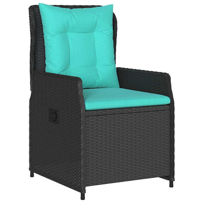 Set da Pranzo per Giardino 5 pcs Nero Poly Rattan - homemem39