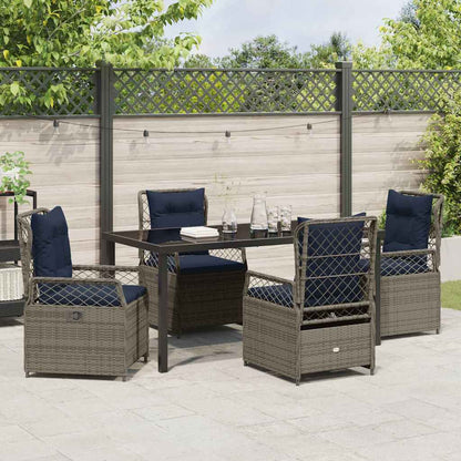 Set da Pranzo per Giardino 5 pcs Grigio polyrattan - homemem39