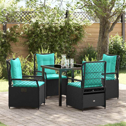 Set da Pranzo per Giardino 5 pcs Nero polyrattan - homemem39