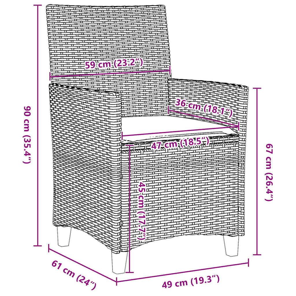 Set da Pranzo per Giardino 5 pcs Nero polyrattan - homemem39