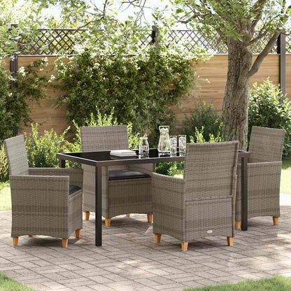 Set da Pranzo per Giardino 5 pcs Grigio polyrattan - homemem39