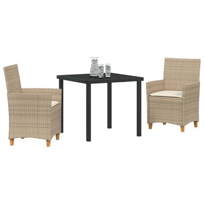 Set da Pranzo per Giardino 3 pcs Beige polyrattan - homemem39