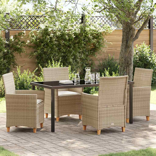 Set da Pranzo per Giardino 5 pcs Beige polyrattan - homemem39