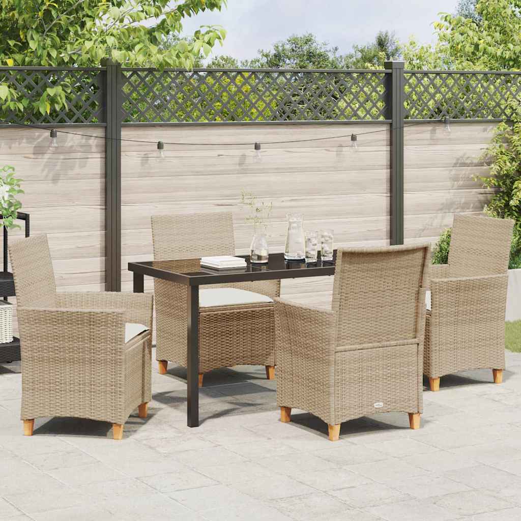 Set da Pranzo per Giardino 5 pcs Beige polyrattan - homemem39