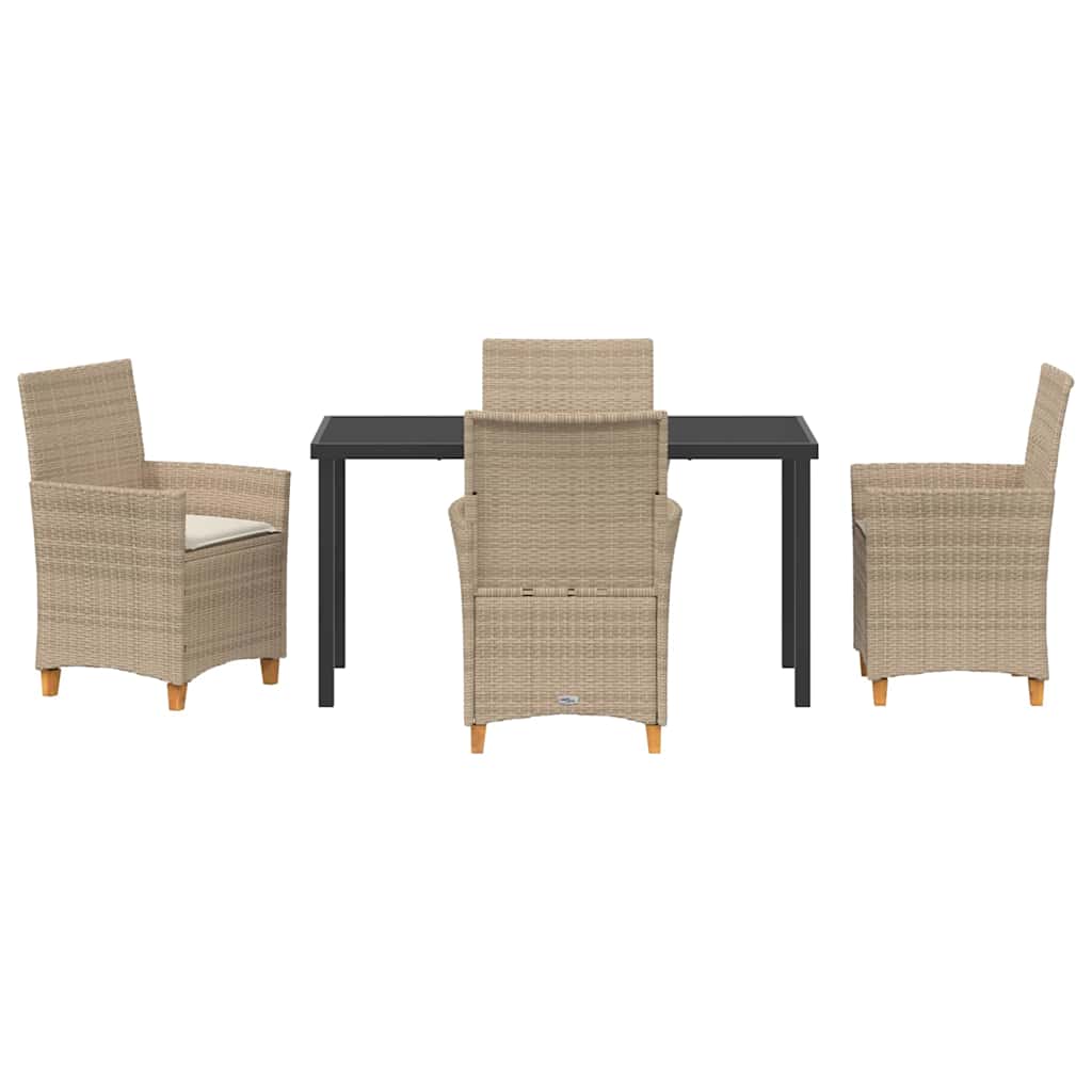 Set da Pranzo per Giardino 5 pcs Beige polyrattan - homemem39