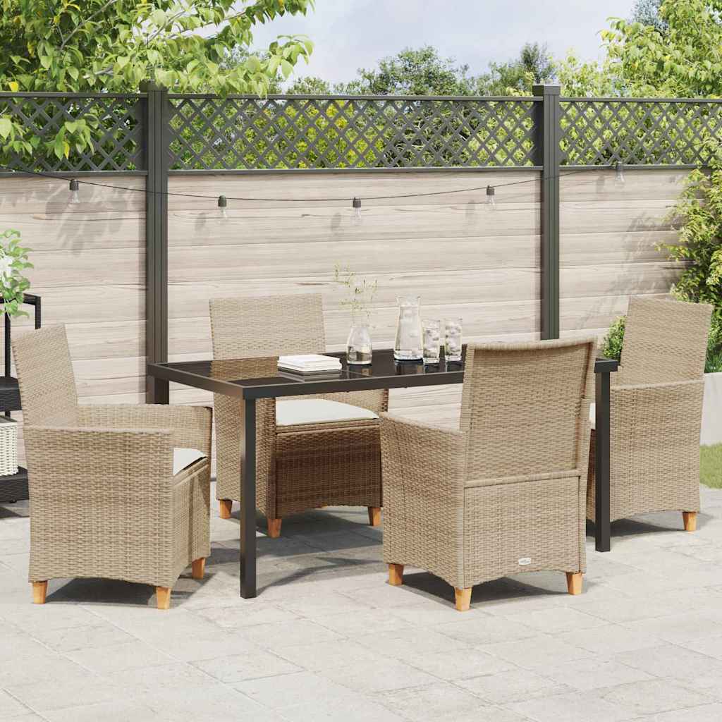 Set da Pranzo per Giardino 5 pcs Beige polyrattan - homemem39