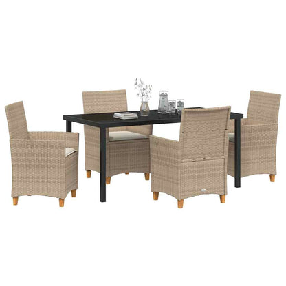 Set da Pranzo per Giardino 5 pcs Beige polyrattan - homemem39