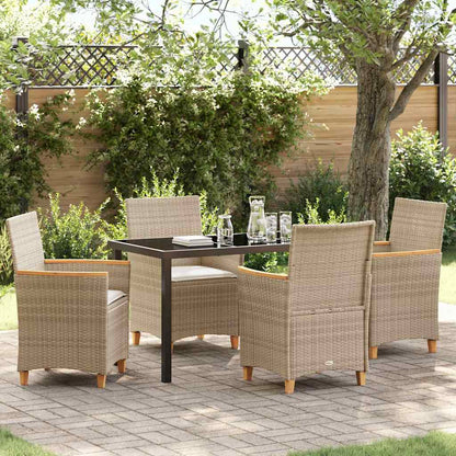 Set da Pranzo per Giardino 5 pcs Beige polyrattan - homemem39