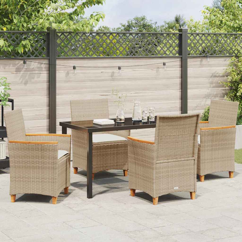 Set da Pranzo per Giardino 5 pcs Beige polyrattan - homemem39