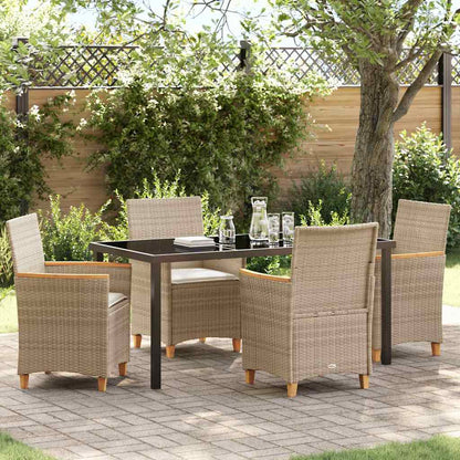 Set da Pranzo per Giardino 5 pcs Beige polyrattan - homemem39