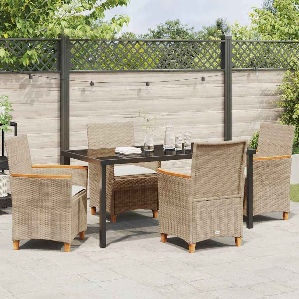 Set da Pranzo per Giardino 5 pcs Beige polyrattan - homemem39